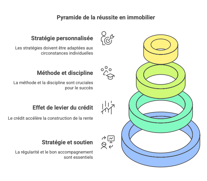 Devenir rentier immobilier : combien faut-il en 2025 ? 2 Devenir rentier immobilier en 2025 - Les 4 piliers.