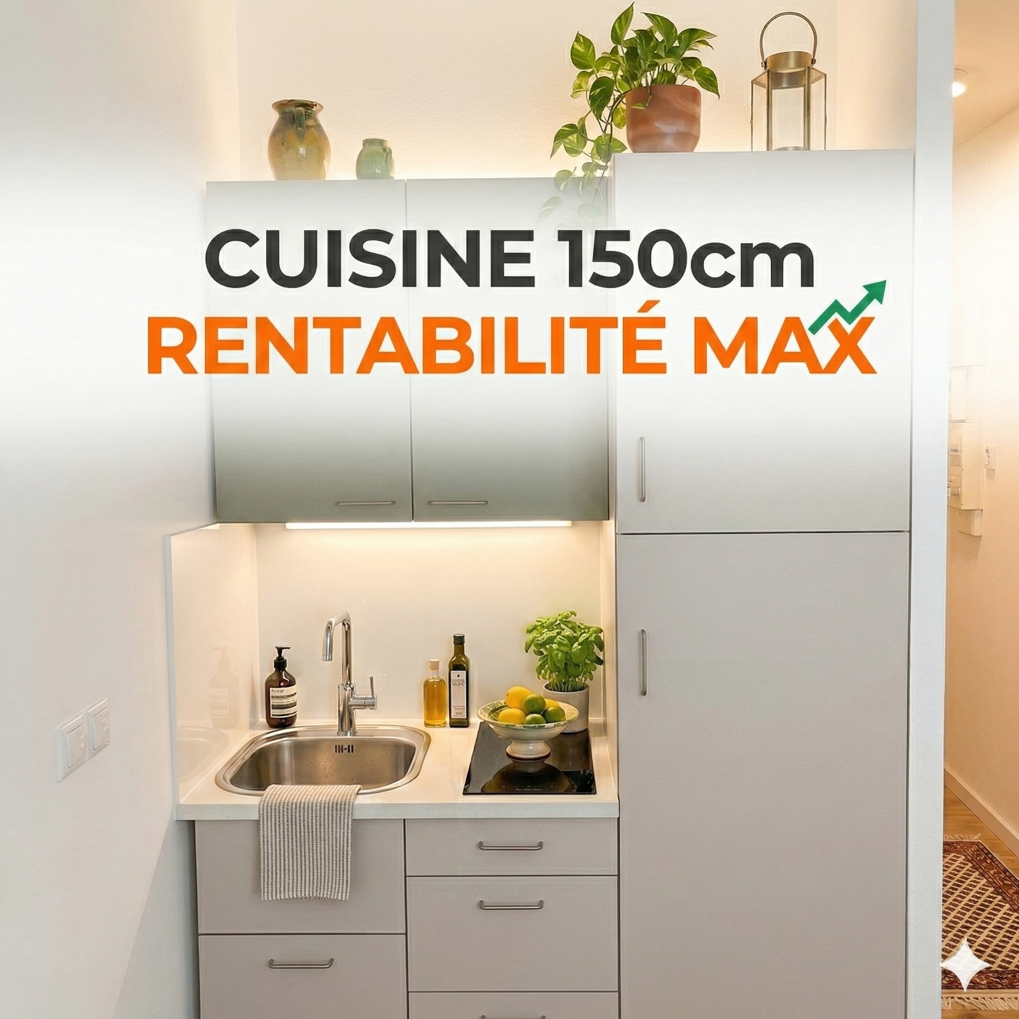 Cuisine 150cm pour investisseur studio Lyon
