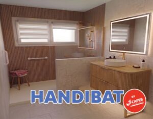 Rénovation Salle de Bain PMR à Lyon : nous sommes Artisans Handibat Lyon 1 Valdréa est certifié Handibat Lyon