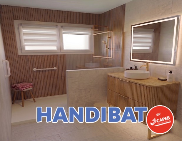 Rénovation Salle de Bain PMR à Lyon : nous sommes Artisans Handibat Lyon 1 Valdréa est certifié Handibat Lyon