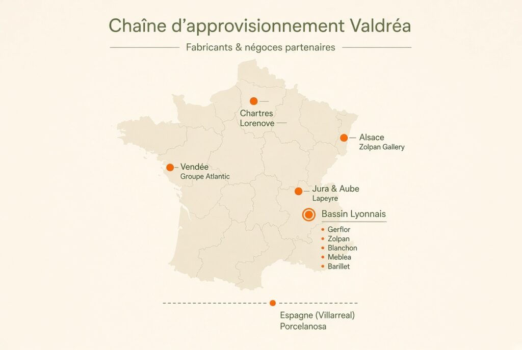 Rénovation d'appartement à Lyon premium : l'exigence des matériaux français et régionaux 2 chaine approvisionnement valdrea