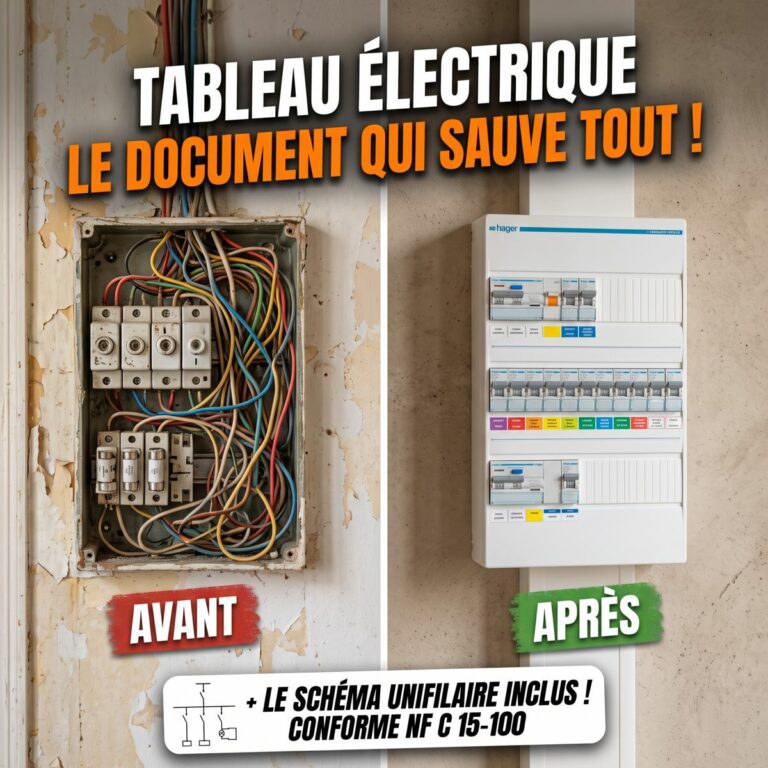 Tableau électrique dans l'ancien à Lyon : pourquoi demander un schéma unifilaire en fin de chantier 4 Tableau électrique rénové à Lyon avec schéma unifilaire